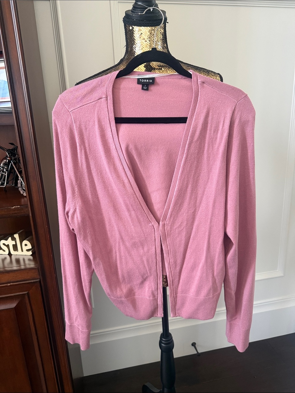 torrid Pink V-Neck Tie-Front Cardigan
